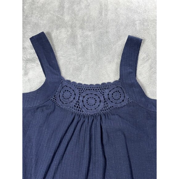 Maurices Navy Sleeveless Tank Top With Crochet Detail At Neckline Size S - Picture 6 of 13